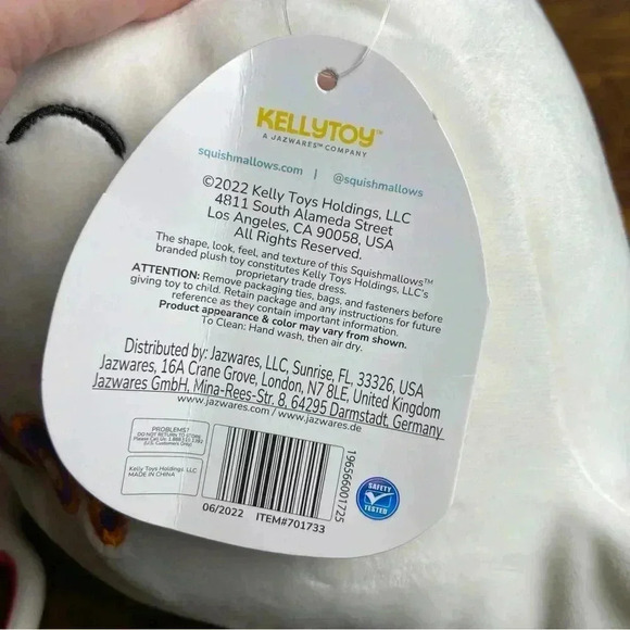 Squishmallows Felize 8” Ghost Witch Hat Orange Purple White Halloween - Picture 9 of 9